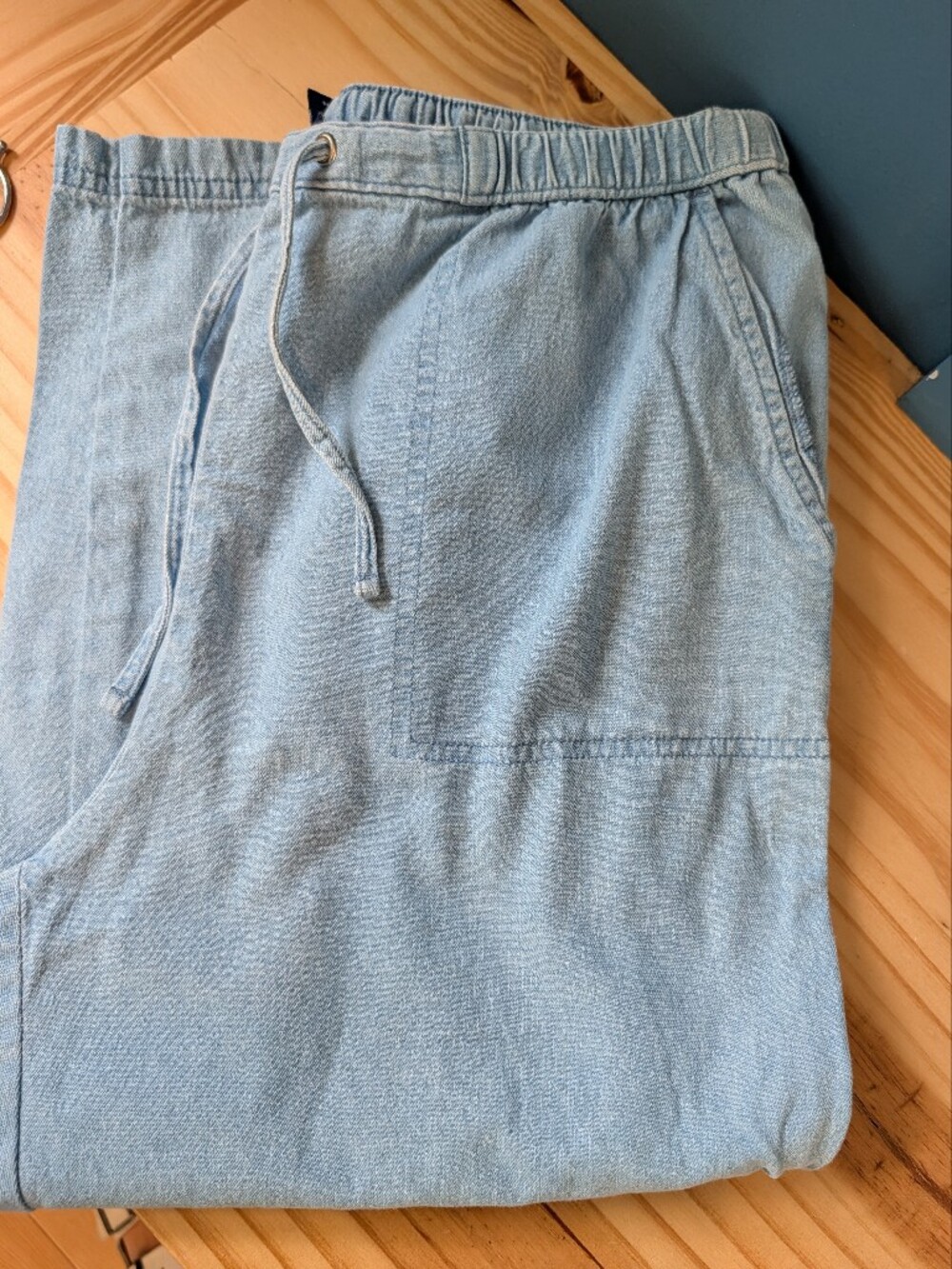 Light Blue Casual Drawstring